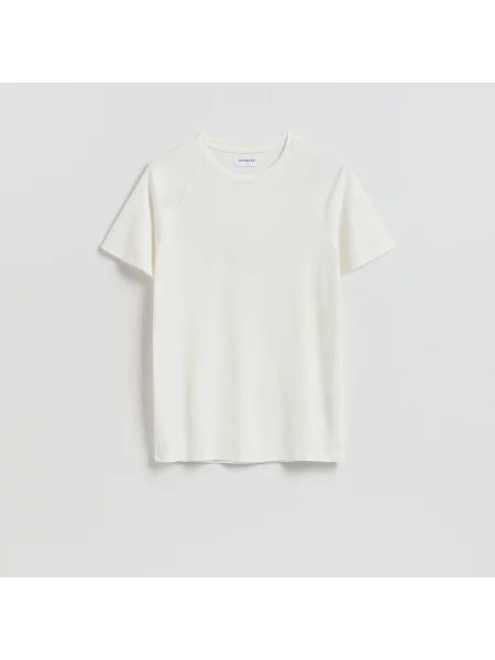 Reserved Tričko slim fit s viskózou bílá