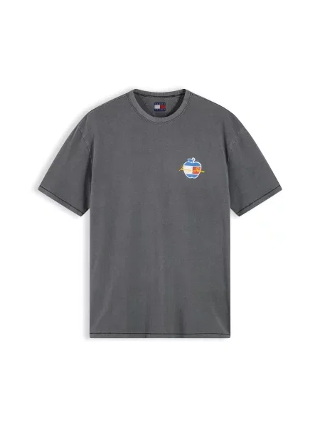 Tommy Jeans Tricou albastru regal / galben închis / negru alb