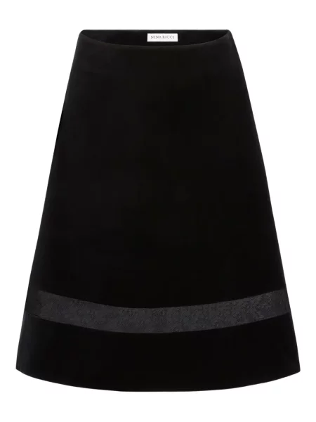 Mini fusta mini Nina Ricci de catifea mini negru