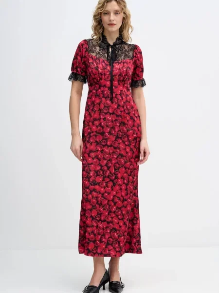 Never Fully Dressed rochie Cherry Lyla maxi drept roșu