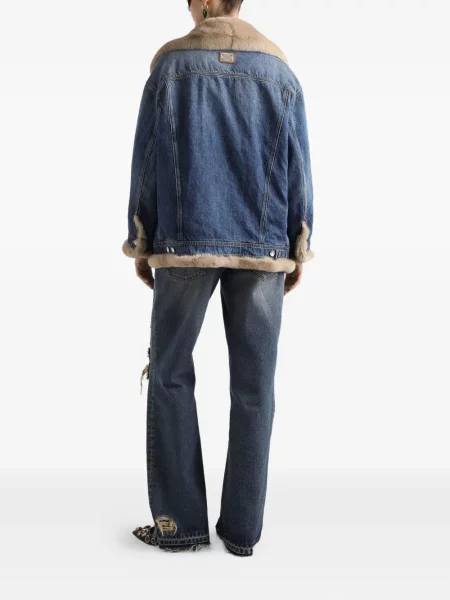 Blugi Dolce & Gabbana zdrențuiți albastru