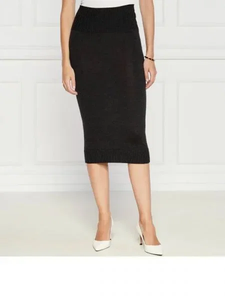 Max Mara Leisure De lână fustă gri