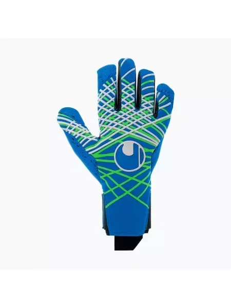 Rękawice bramkarskie uhlsport Aquagrip HN pacific blue/fluo green/w niebieskie