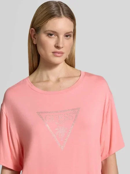 T-shirt z nadrukiem logo Model COULISSE' Guess