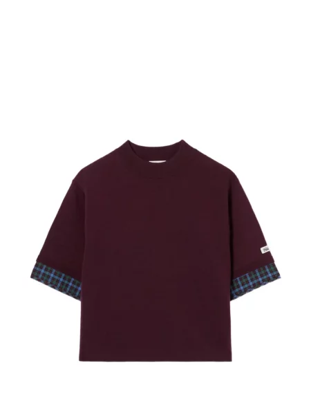 Scurt pulover Claudie Pierlot în carouri roșu