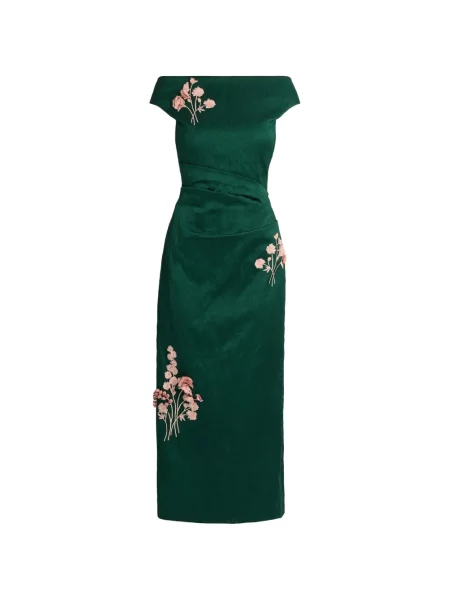 Rochie Erdem din satin verde