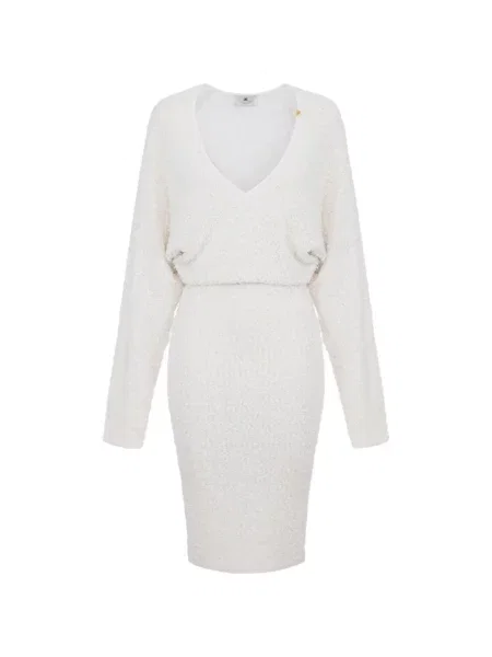 Rochie Elisabetta Franchi cu decolteu în V alb