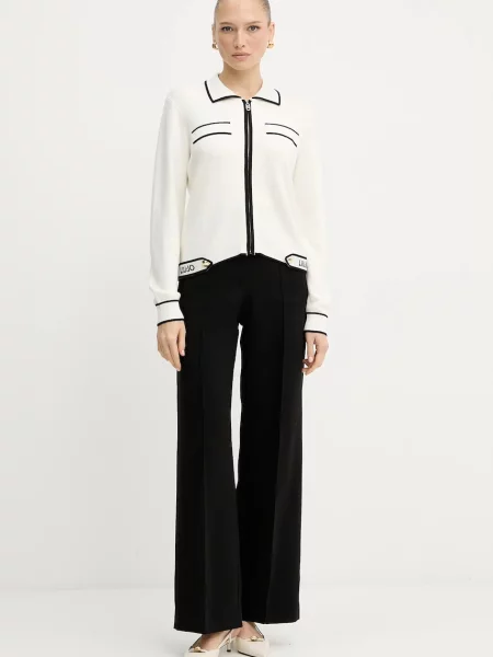 Liu Jo kardigan z domieszką jedwabiu beżowy