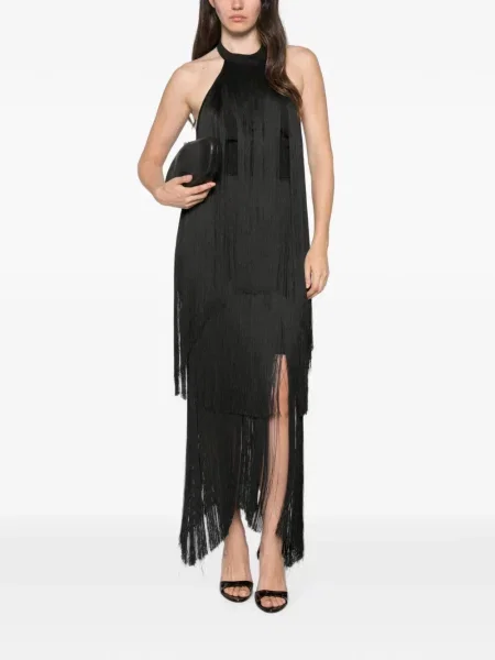 Rochie midi Alessandro Legora cu franjuri negru