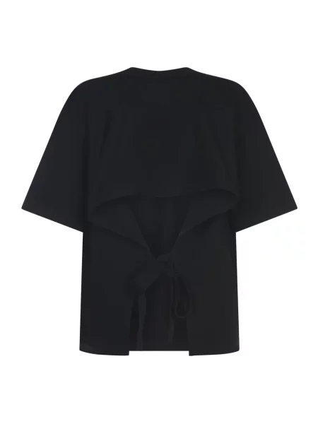 GANNI t-shirt Heavy Cotton Drop Shoulder Open Back damski czarny