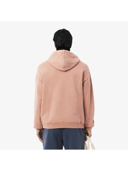 Lacoste Bluza Z Kapturem Loose Fit brązowa
