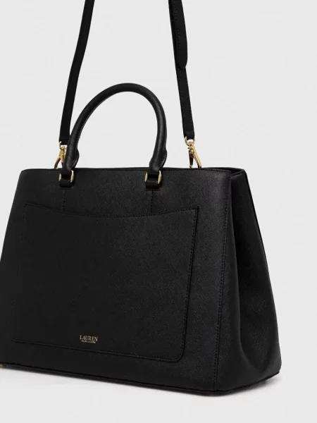 Kožená kabelka Lauren Ralph Lauren černá