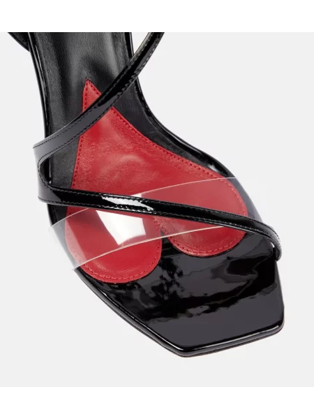 Kožené lakované sandále Roger Vivier čierna