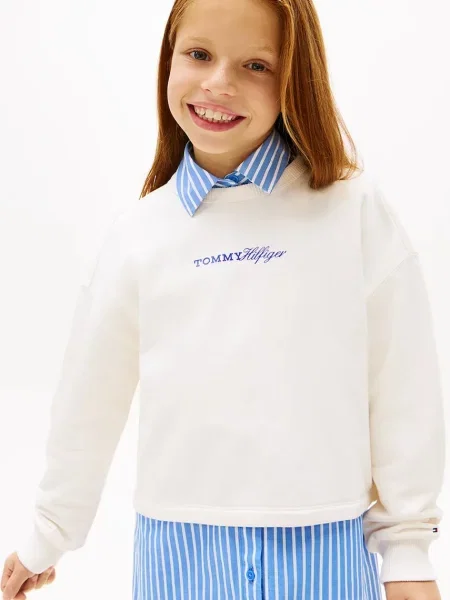 Tommy Hilfiger Dukserica za djecu od pamuka bijela