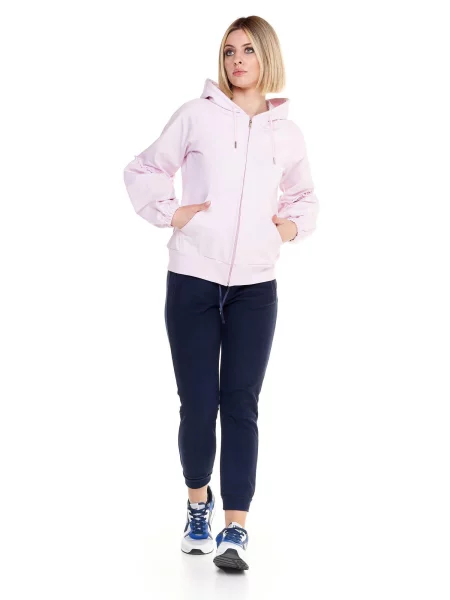 Bluza miękka z z kaptur na co dzień fioletowa