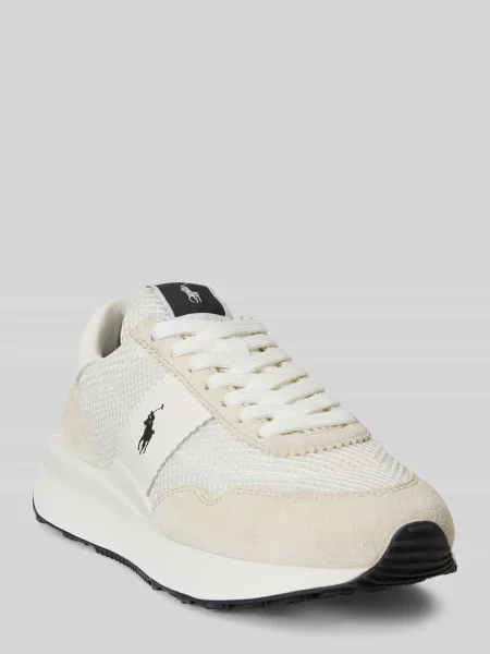 Sneakersy z mieszanki skóry TRAIN Polo Ralph Lauren białe
