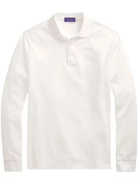 Tricou polo Ralph Lauren Purple Label cu broderie alb