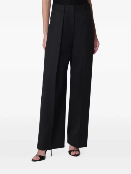 Pantaloni Victoria Beckham de lână negru