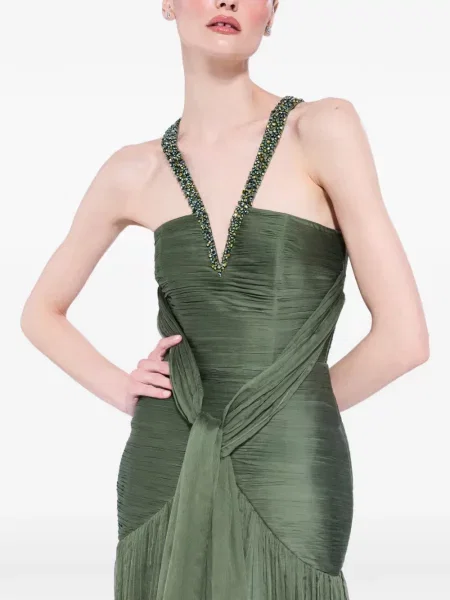 Rochie M.marquise cu volane verde