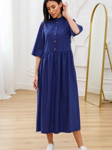 Лляна Сукня міді RiMari синій