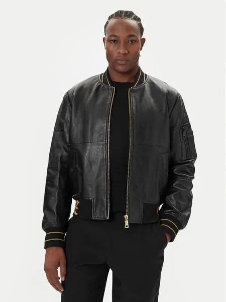 Versace Jeans Couture Geacă de piele negru