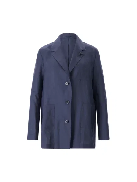 Lniana lniana marynarka Lardini niebieska