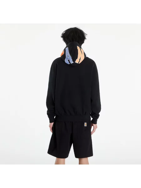 Mikina Karl Kani Small Signature Patch OS Hoodie Black M bílá