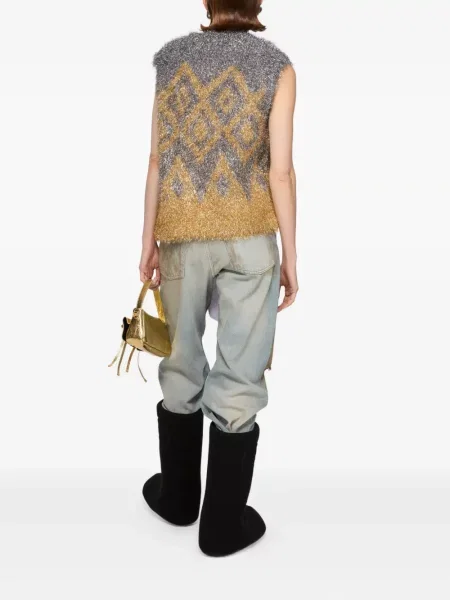 Vestă Acne Studios cu imprimeu geometric gri