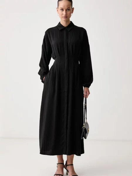 Mos Mosh rochie evazată cu lyocell negru