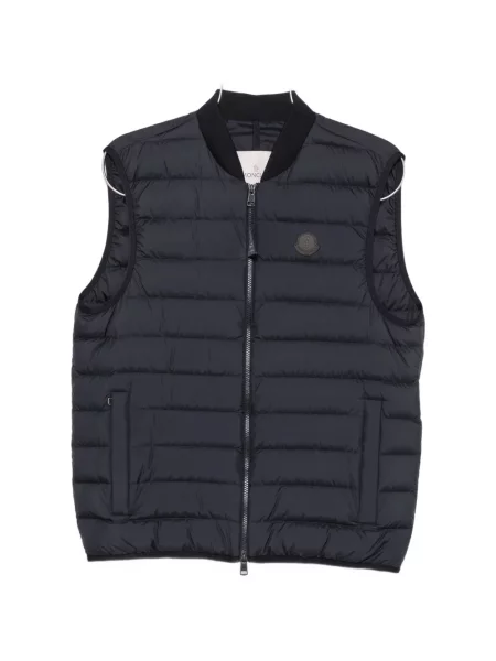 Matlasat vestă Moncler cu autograf albastru