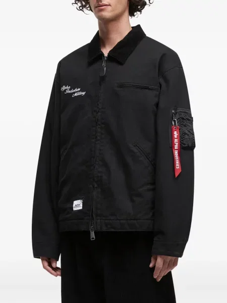 Geacă Alpha Industries cu broderie negru