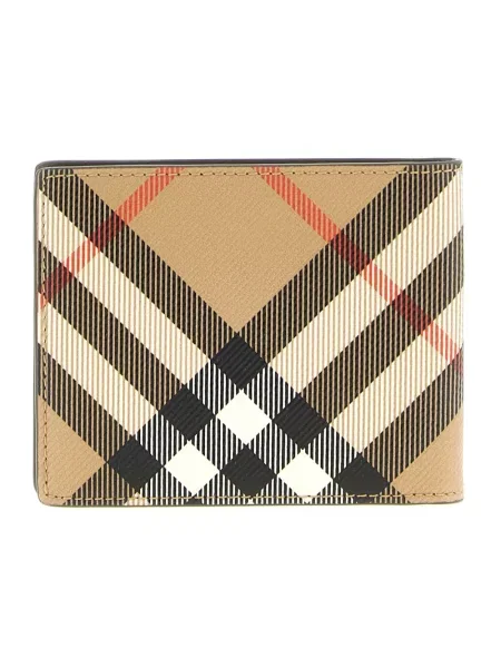 Portfel Burberry z nadrukiem skórzany beżowy