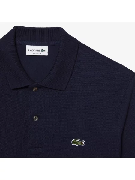 Koszulka polo Lacoste z długim rękawem niebieska