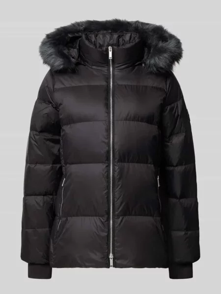 Pikowana kurtka ze stójką i zamkiem błyskawicznym dwustronnym Calvin Klein Womenswear czarna