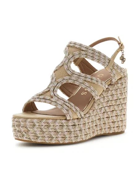 GUESS Sandale EVERS bej / alb roz