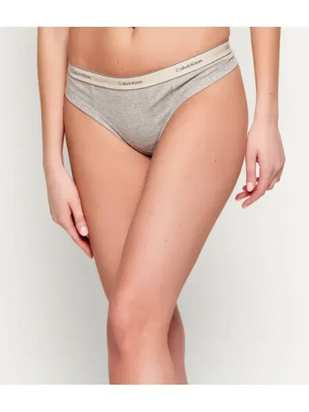 Calvin Klein Underwear Tanga gri / negru alb