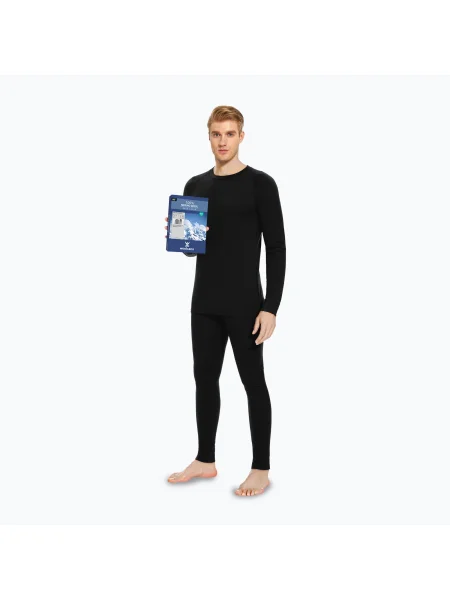WOOLCANO Merino férfi termikus alsónemű szett fekete. Méret: XL fekete