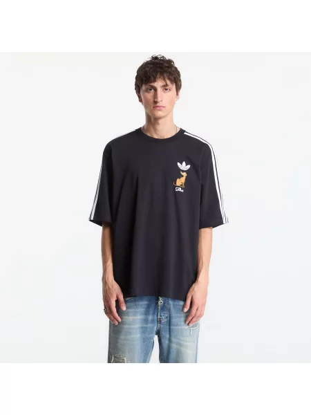 Tričko adidas Little Santas Helper Graphic Oversized T-shirt Black XXL černé