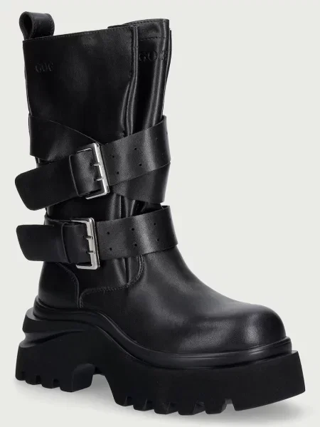 Goe botine pentru femei din piele negru