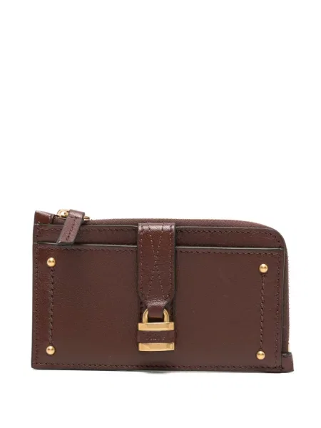 Portofel Chloé din piele cu bretele maro