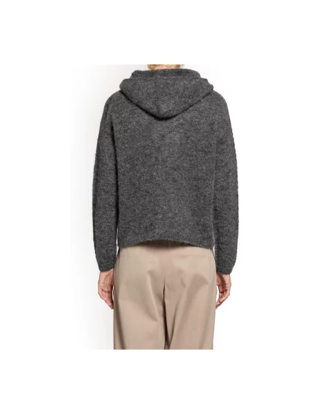 Bluza z kapturem Max Mara z kapturem szara