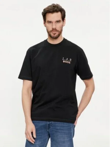 BOSS ORANGE Tricou Te_Records | Relaxed fit negru