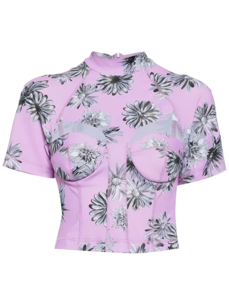 Top Natasha Zinko cu model floral cu imagine violet