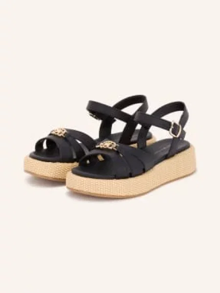 Tommy Hilfiger Sandałki Na Platformie schwarz czarne