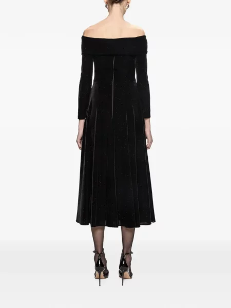 Rochie midi Nissa de catifea negru
