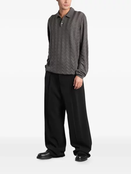 Πλεκτό μακρύς polo Emporio Armani γκρι