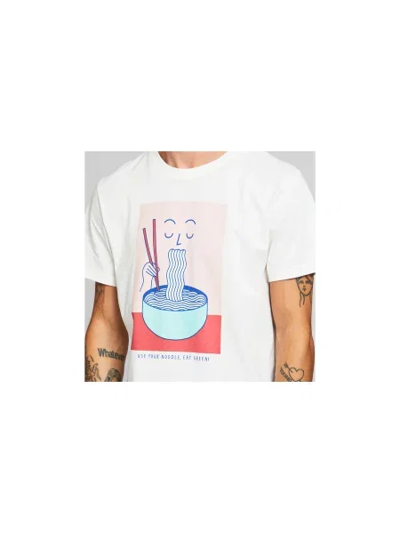 Dedicated T-shirt Stockholm Noodle Off-White Mężczyźni Koszulki Dedicated Size: XL biały