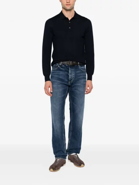 Lung tricou polo Vengera albastru