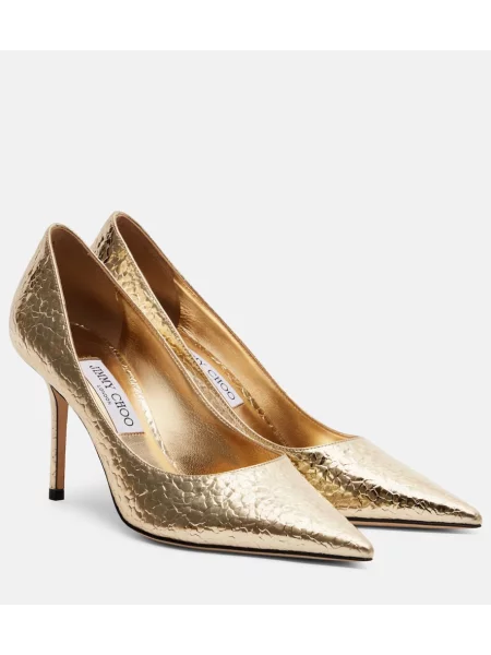 Pantofi cu toc Jimmy Choo auriu
