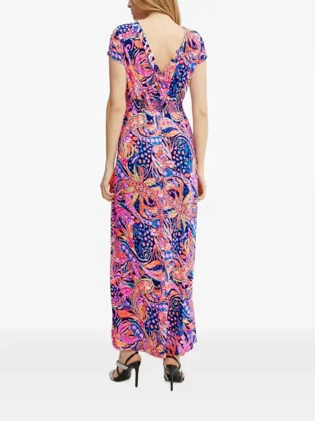 Rochie maxi Morgan cu imagine cu model paisley albastru